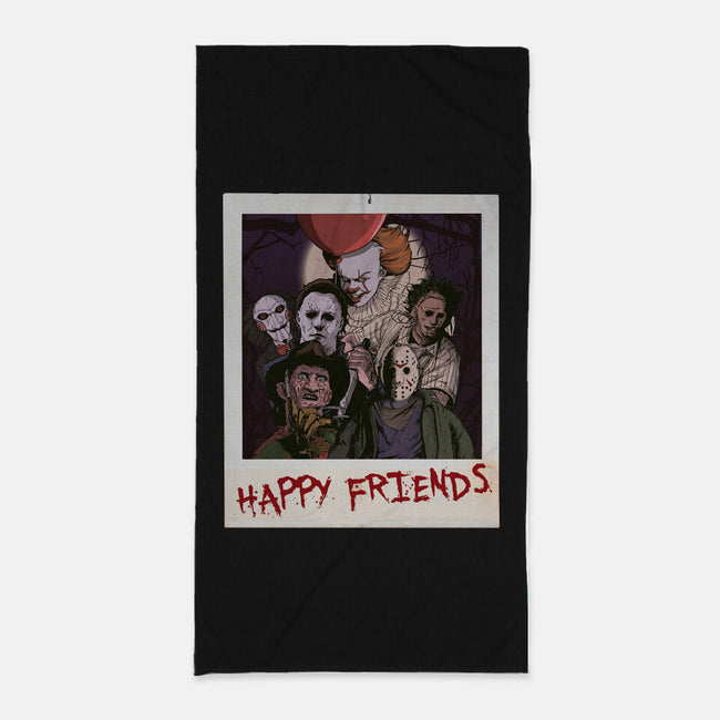 Happy Friends-none beach towel-Conjura Geek