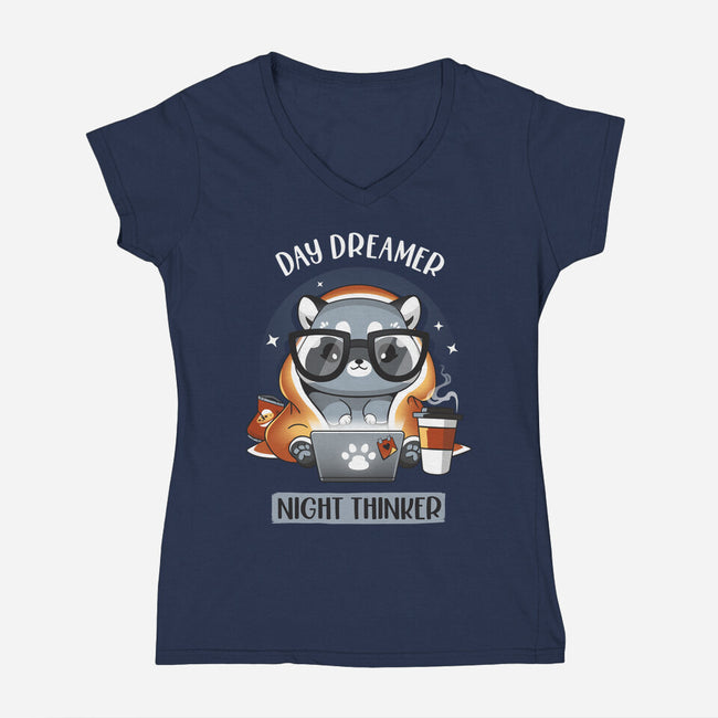Nocturnal Personality-womens v-neck tee-Snouleaf