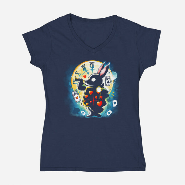 White Rabbit-womens v-neck tee-Vallina84
