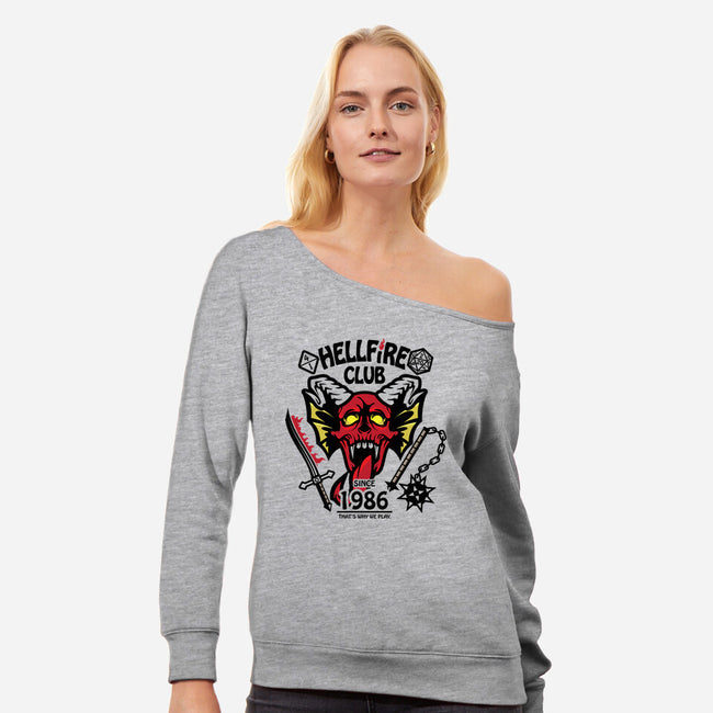 Hellfire-womens off shoulder sweatshirt-jrberger