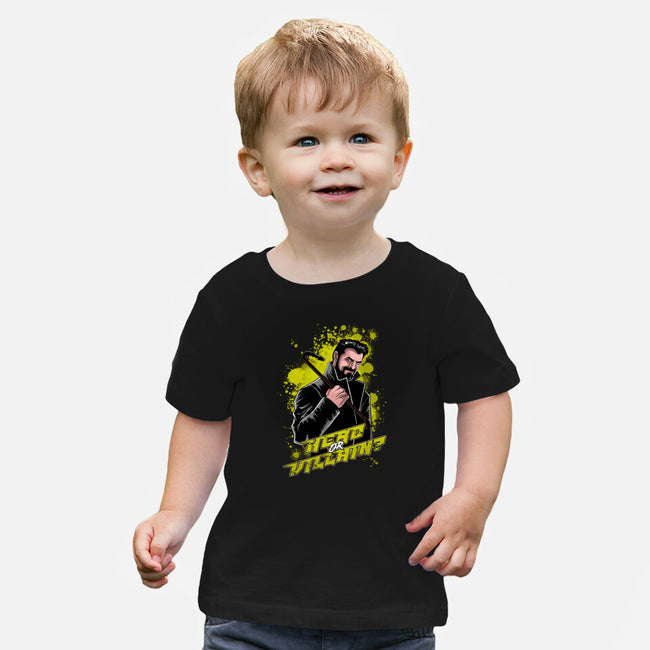 Hero Or Butcher?-baby basic tee-Diego Oliver