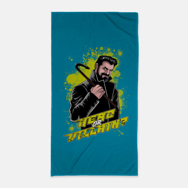 Hero Or Butcher?-none beach towel-Diego Oliver