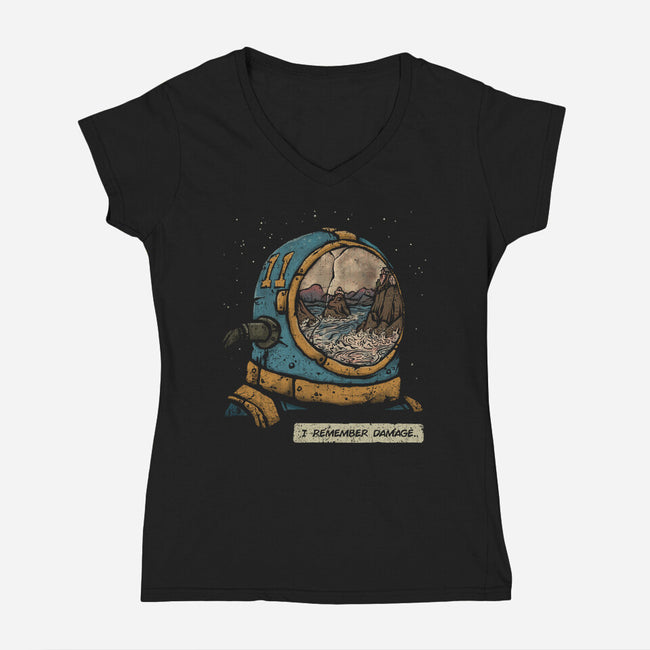 I Remember Damage-womens v-neck tee-kg07