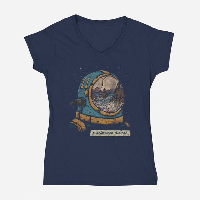 I Remember Damage-womens v-neck tee-kg07