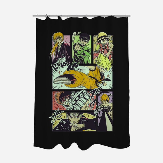 Shonen Anime Classics-none polyester shower curtain-Bellades