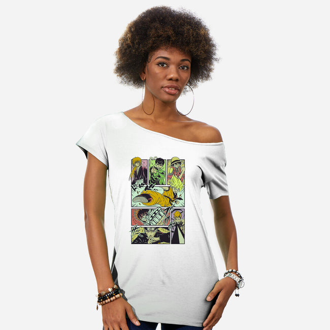 Shonen Anime Classics-womens off shoulder tee-Bellades