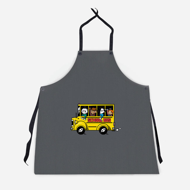 Horror School Bus-unisex kitchen apron-krisren28