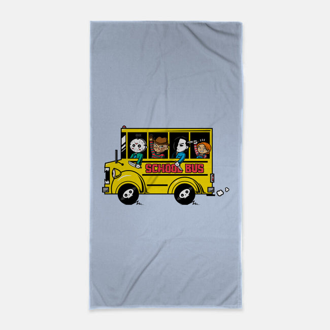 Horror School Bus-none beach towel-krisren28