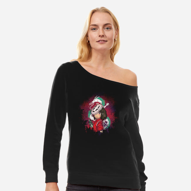 Spirited-womens off shoulder sweatshirt-turborat14