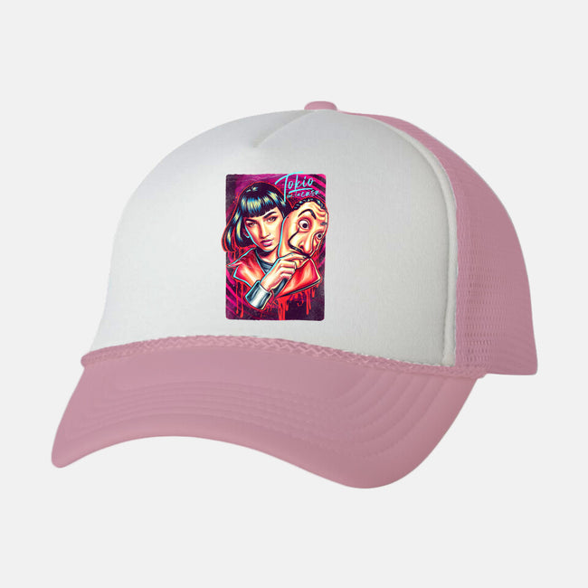 Tokyo Robbers Girl-unisex trucker hat-Hova