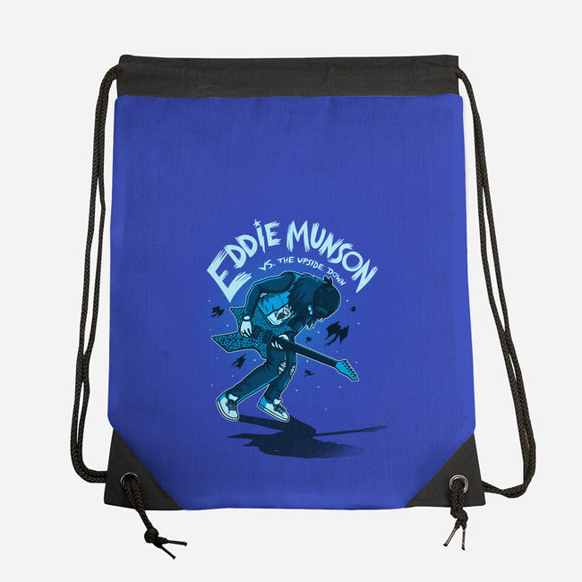 Eddie Vs The Upside Down-none drawstring bag-paulagarcia