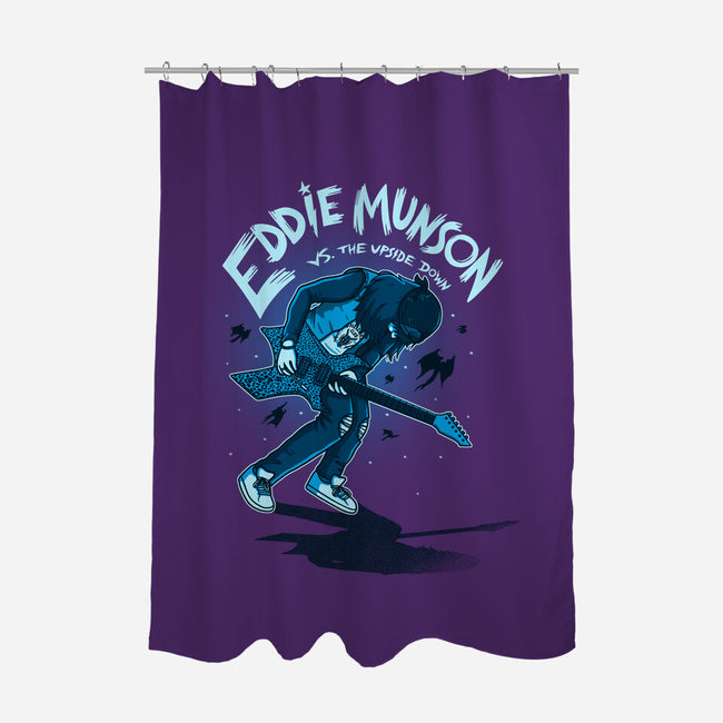Eddie Vs The Upside Down-none polyester shower curtain-paulagarcia