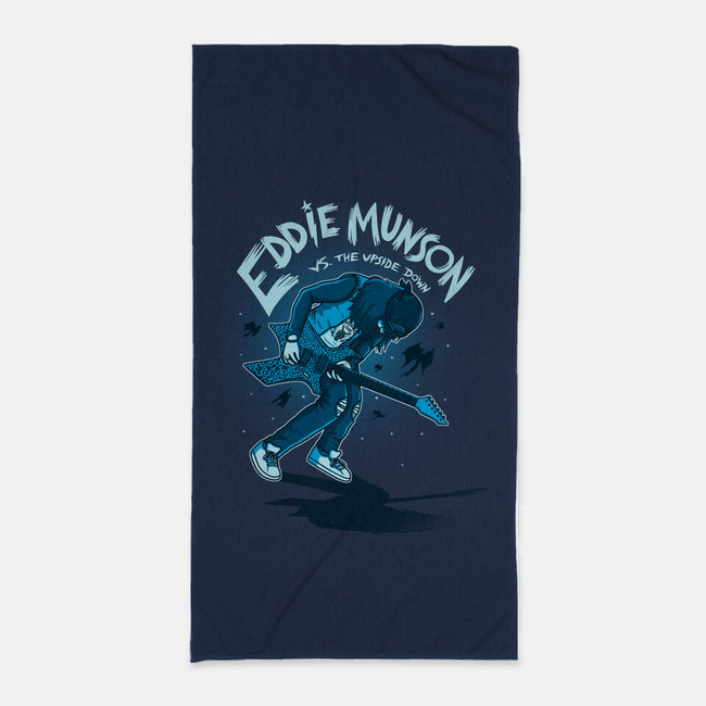 Eddie Vs The Upside Down-none beach towel-paulagarcia