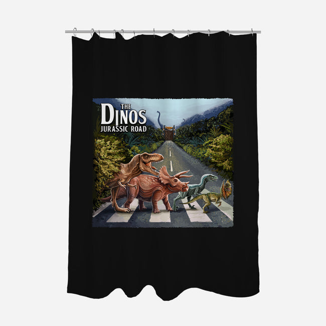 Jurassic Road-none polyester shower curtain-daobiwan