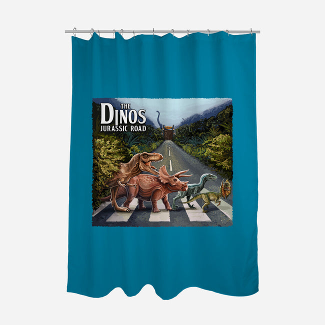 Jurassic Road-none polyester shower curtain-daobiwan