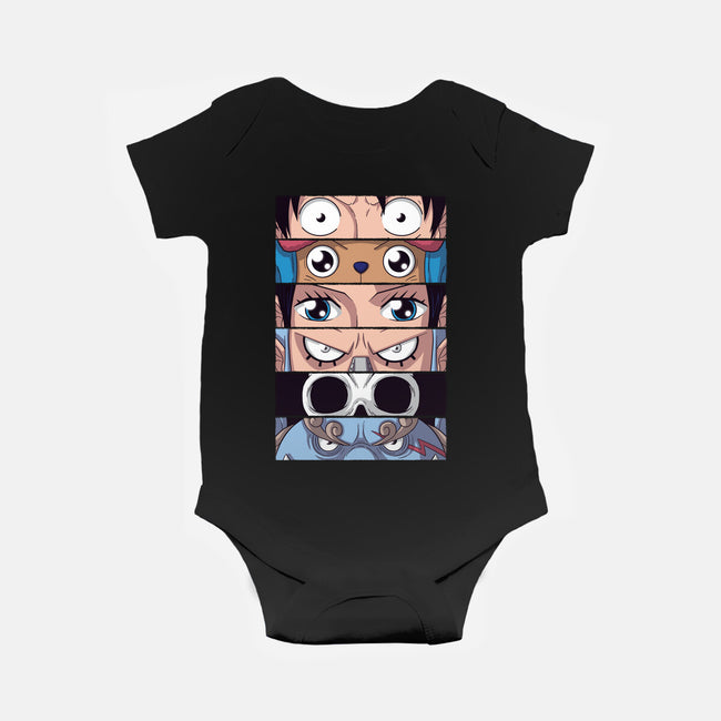 Straw Hat Eyes-baby basic onesie-danielmorris1993