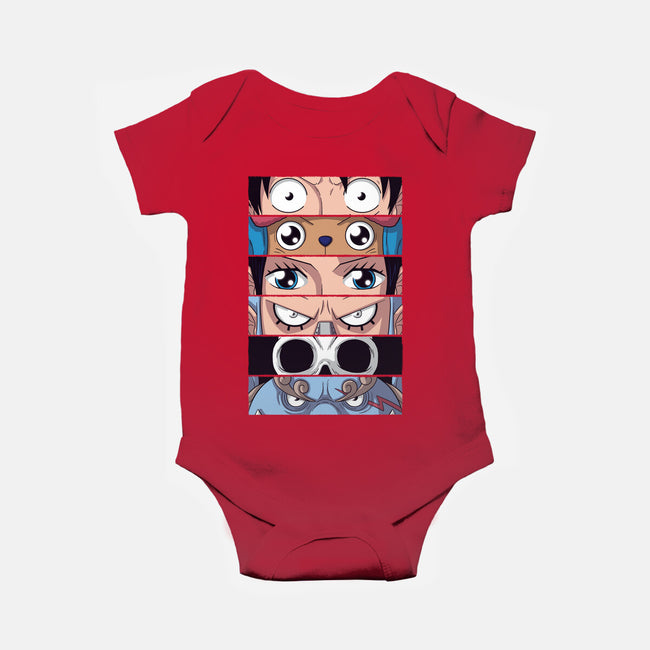 Straw Hat Eyes-baby basic onesie-danielmorris1993