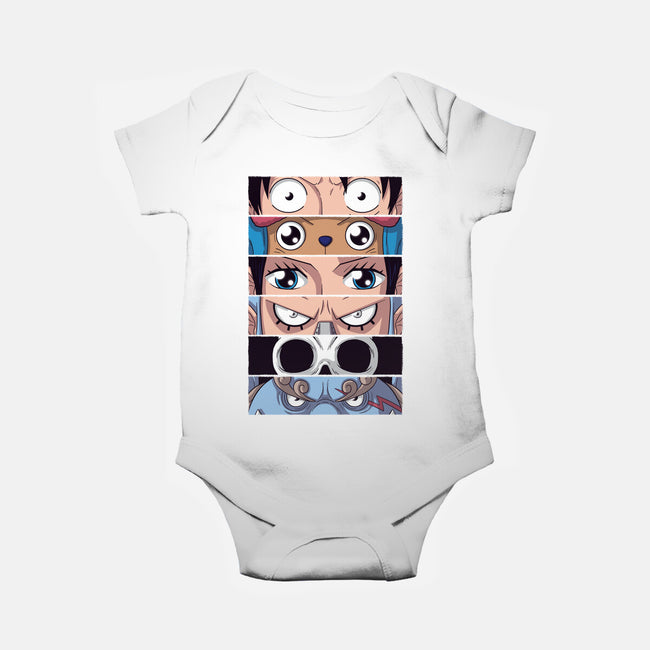 Straw Hat Eyes-baby basic onesie-danielmorris1993