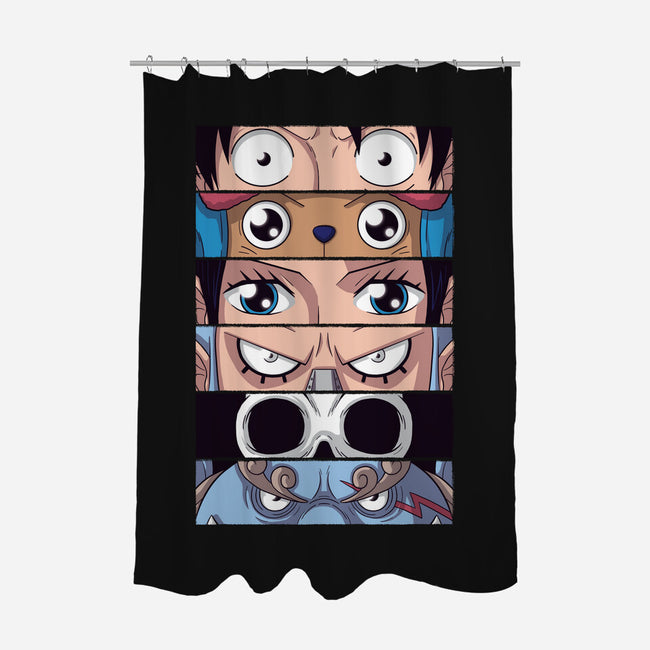 Straw Hat Eyes-none polyester shower curtain-danielmorris1993