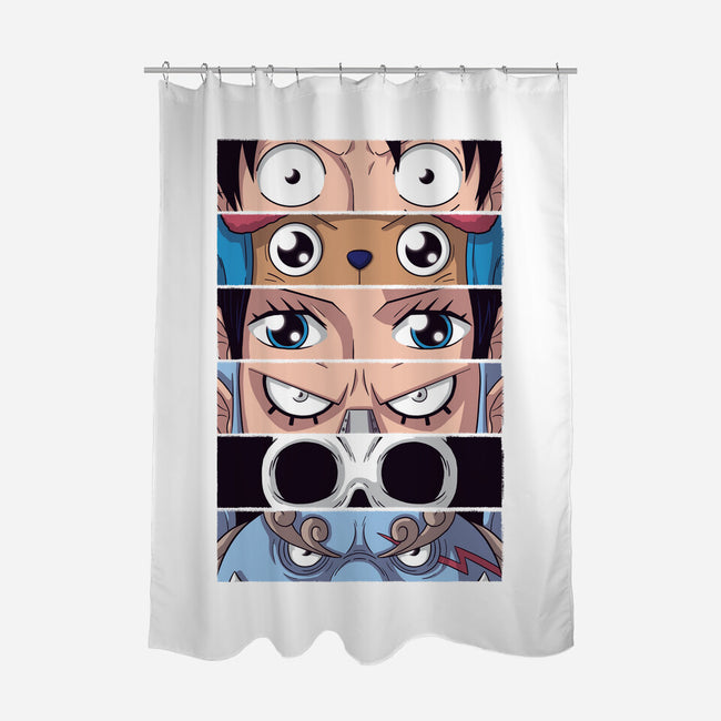 Straw Hat Eyes-none polyester shower curtain-danielmorris1993