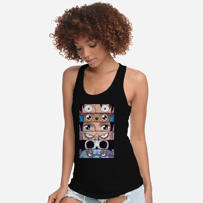 Straw Hat Eyes-womens racerback tank-danielmorris1993