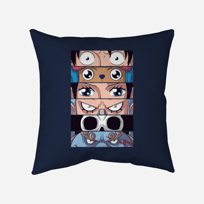 Straw Hat Eyes-none removable cover throw pillow-danielmorris1993