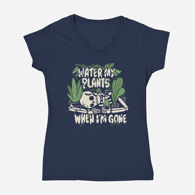 Water My Plants-womens v-neck tee-8BitHobo