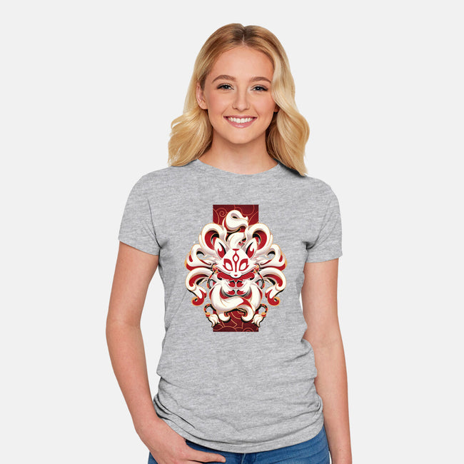 Fox Spirit-womens fitted tee-Snouleaf
