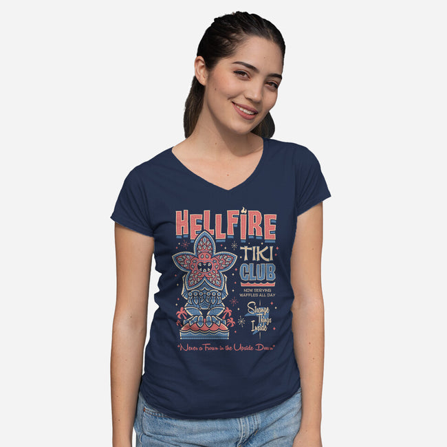 Hellfire Tiki Club-womens v-neck tee-Nemons