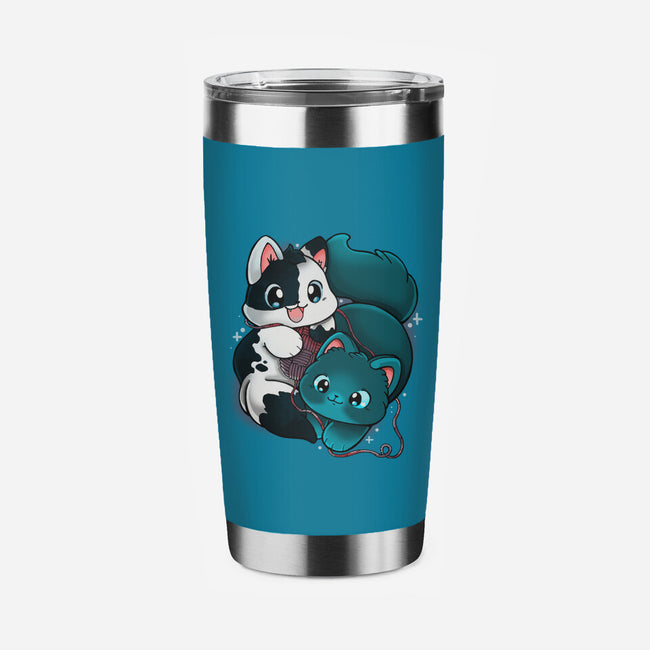Kittens At Play-none stainless steel tumbler drinkware-Vallina84