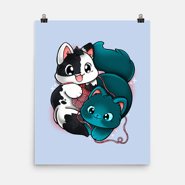 Kittens At Play-none matte poster-Vallina84