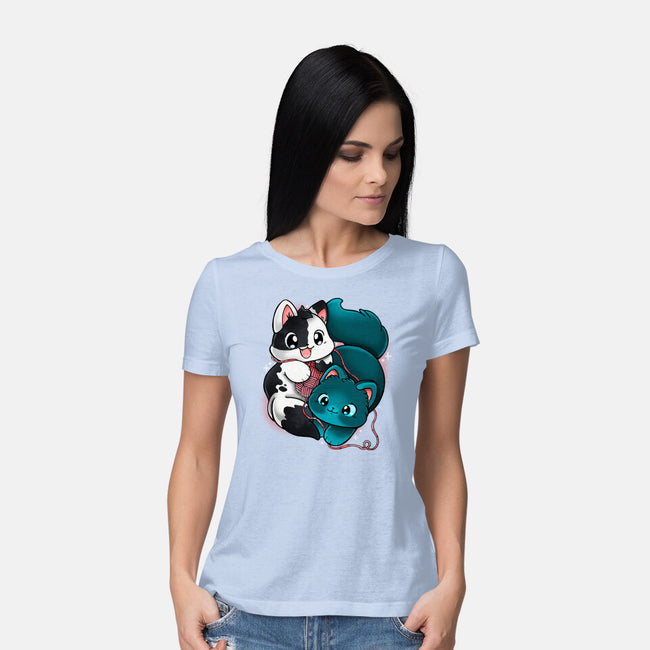Kittens At Play-womens basic tee-Vallina84