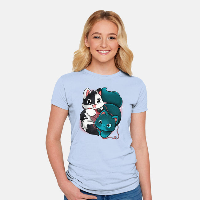 Kittens At Play-womens fitted tee-Vallina84