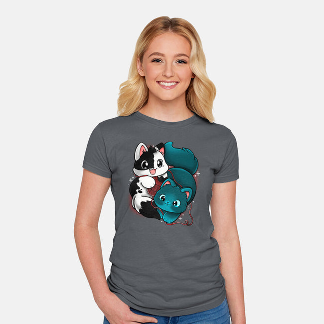 Kittens At Play-womens fitted tee-Vallina84