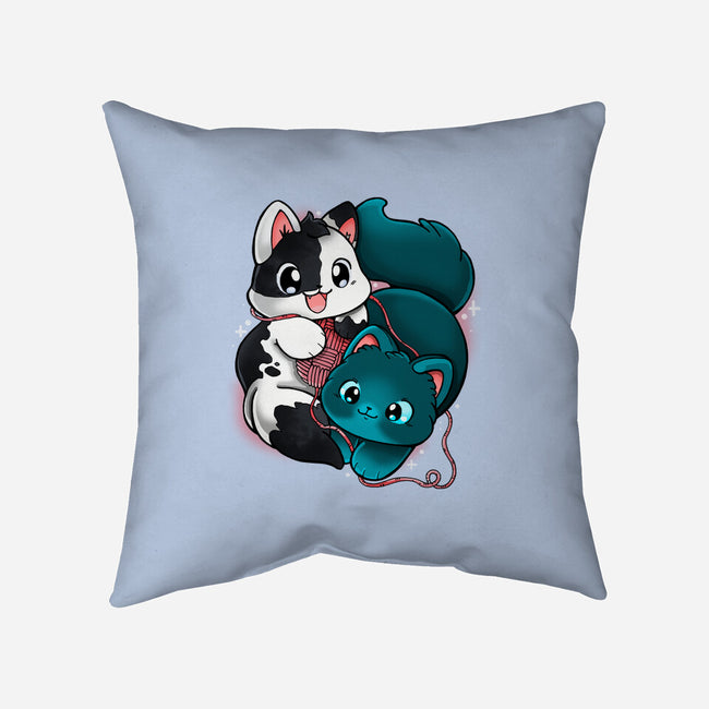 Kittens At Play-none removable cover w insert throw pillow-Vallina84