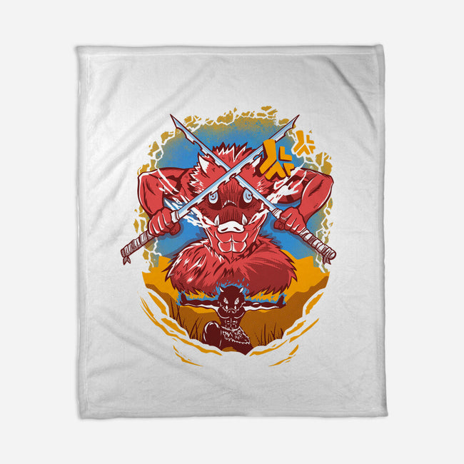 Boar Head Inosuke-none fleece blanket-constantine2454
