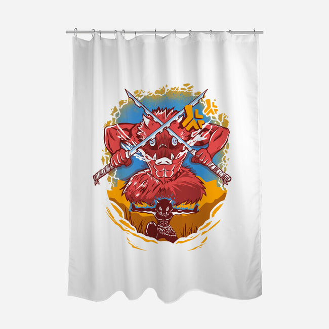 Boar Head Inosuke-none polyester shower curtain-constantine2454