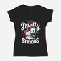 Deadly Serious-womens v-neck tee-Snouleaf