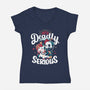 Deadly Serious-womens v-neck tee-Snouleaf