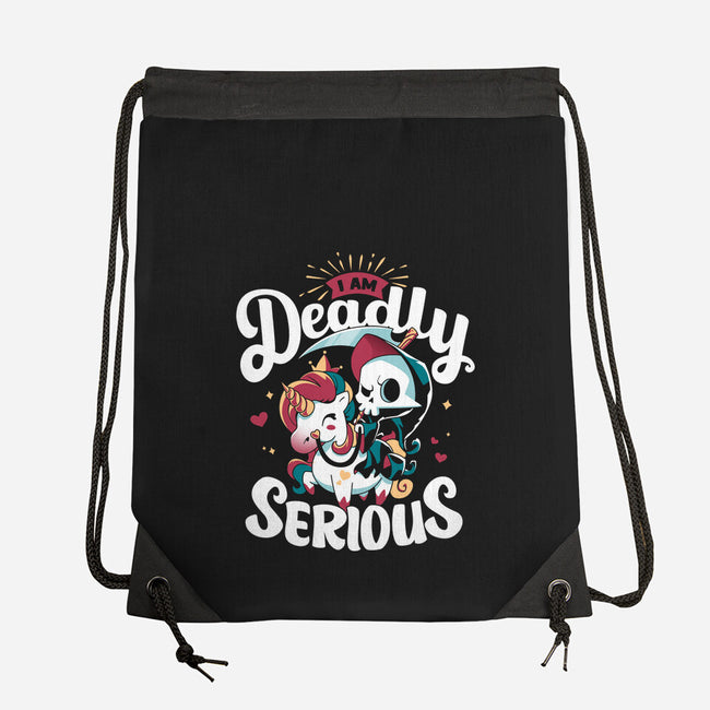 Deadly Serious-none drawstring bag-Snouleaf