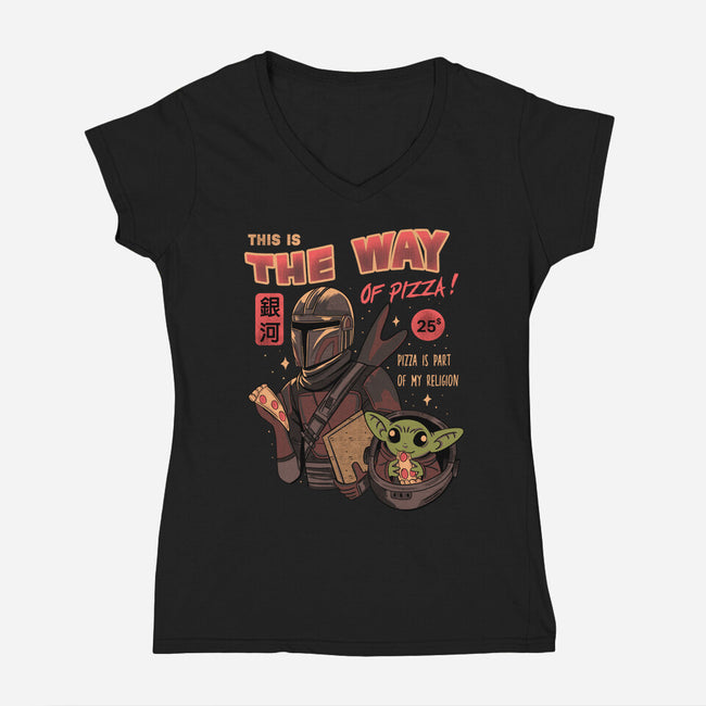 Stellar Pizza-womens v-neck tee-Conjura Geek