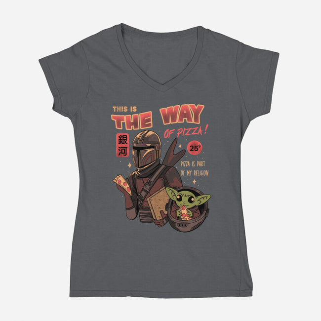 Stellar Pizza-womens v-neck tee-Conjura Geek
