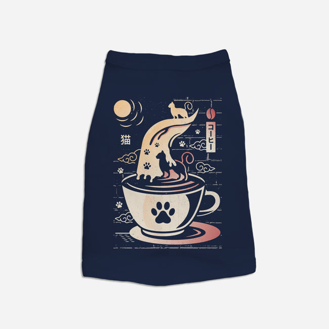 Coffee Night Japanese Cats-dog basic pet tank-Logozaste