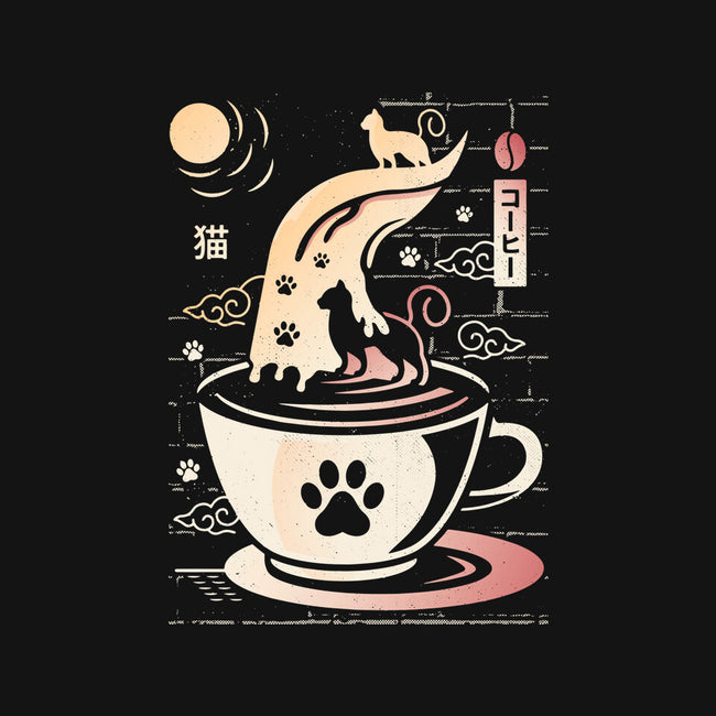 Coffee Night Japanese Cats-dog basic pet tank-Logozaste