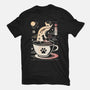 Coffee Night Japanese Cats-womens basic tee-Logozaste