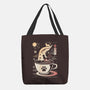 Coffee Night Japanese Cats-none basic tote bag-Logozaste