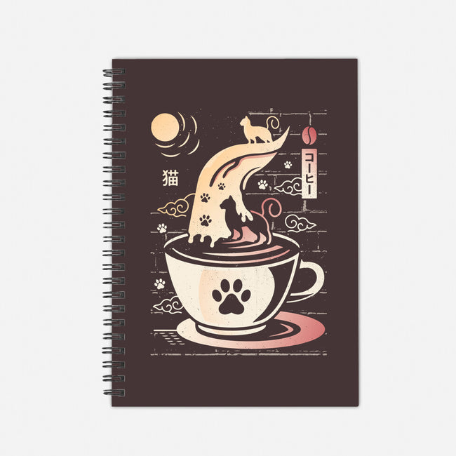 Coffee Night Japanese Cats-none dot grid notebook-Logozaste