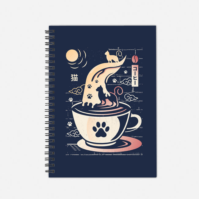 Coffee Night Japanese Cats-none dot grid notebook-Logozaste