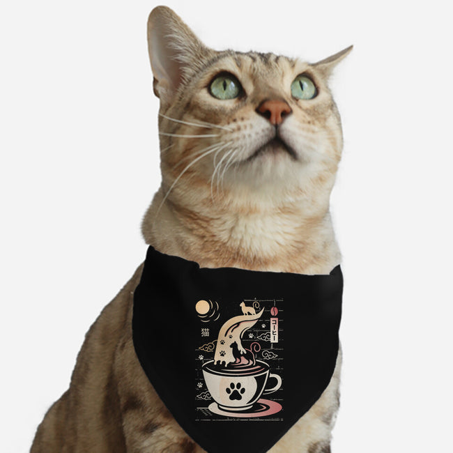 Coffee Night Japanese Cats-cat adjustable pet collar-Logozaste
