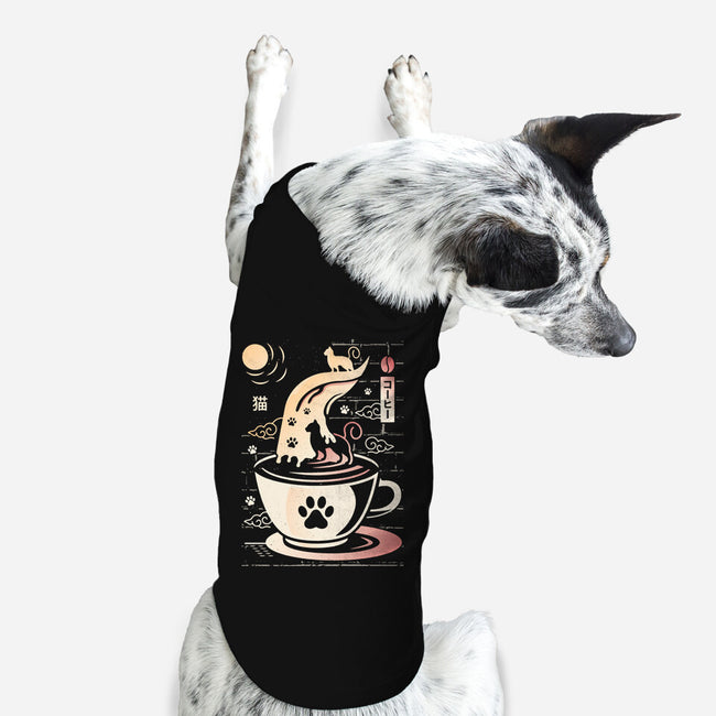 Coffee Night Japanese Cats-dog basic pet tank-Logozaste